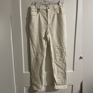 Abercrombie & Fitch Off-White Ankle Straight Jeans